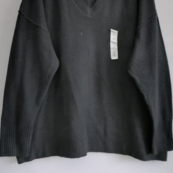 NWT Sonoma Goods For Life Womens Black Drop Shoulder Pullover Sweater Size 2X - Picture 3 of 7